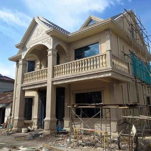 贵港 黄金麻花岗岩石材私人别墅雕花门楼柱阳台栏杆