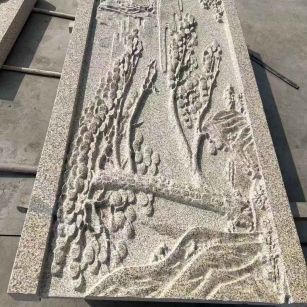 贵港 黄金麻雕刻板浮雕迎客松