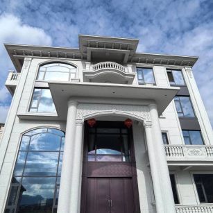 贵港白麻别墅外墙干挂石材效果示例