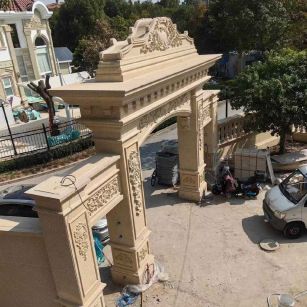 贵港 黄金麻荔枝面花岗岩别墅门楼