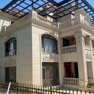 贵港 黄金麻花岗岩荔枝面别墅外墙干挂