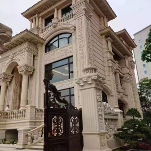 贵港 黄金麻花岗岩别墅外墙干挂效果展示