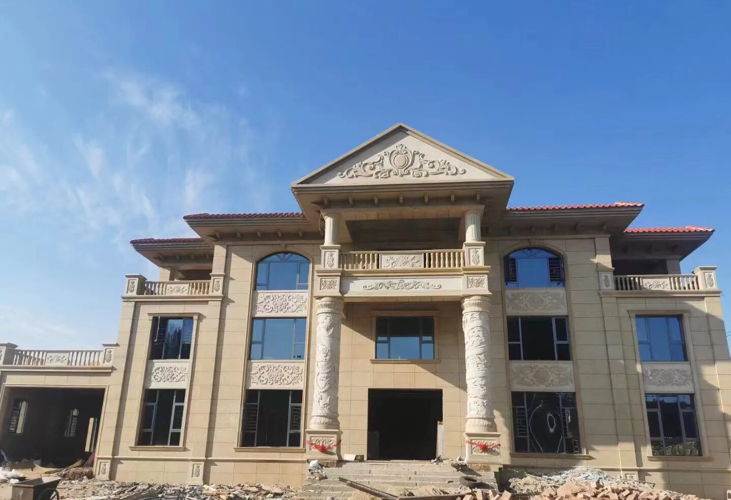 贵港 黄金麻花岗岩别墅外墙干挂