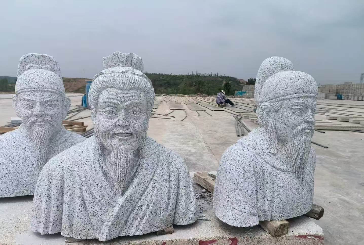 贵港 白麻花岗岩石材人物立体雕刻